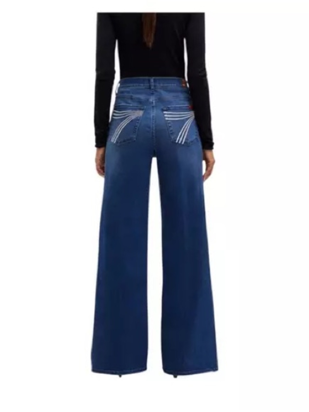 7 For All Mankind Wide-Leg High-Rise Jeans in Blue
